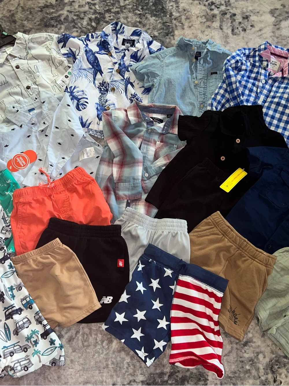 Boys 2T Mixed Shorts & Shirts Bundle - Navy, Red, Tan, Black, Gray 19 items!